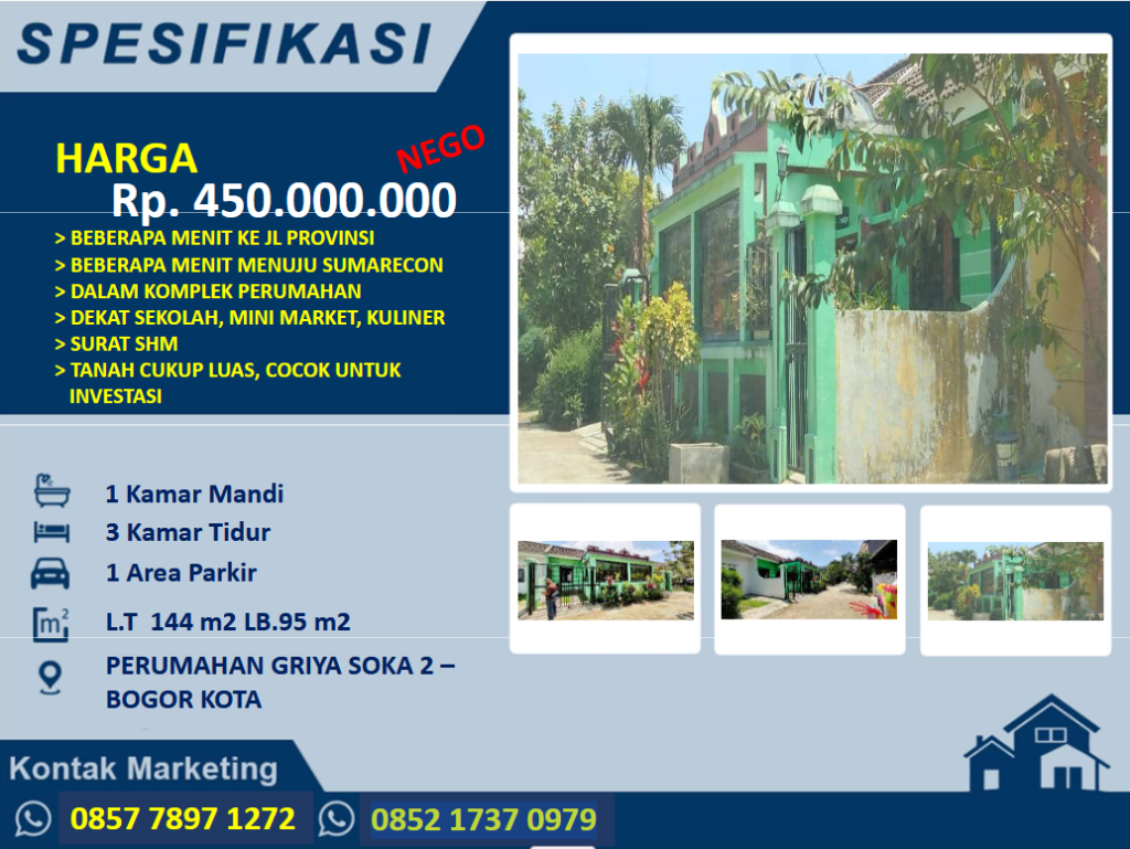 Rumah Griya Soka 2 Kota Bogor